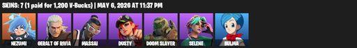 [PC/PSN/XBOX] | 7 skins | Nezumi | Geralt of Rivia | Massai | Dusty | Doom Slayer | Selene | Bulma | The Destroyer's Destroyer | Witcher's Steel Sword | Full Access