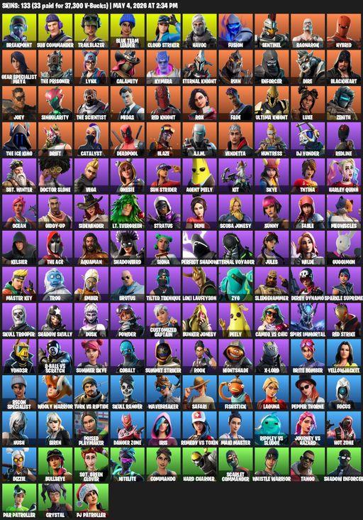 [PC/XBOX] | 133 skins | Merry Mint Axe | Breakpoint | Sub Commander | Trailblazer | Blue Team Leader | Cloud Striker | Havoc | Fusion | Sentinel | Full Access